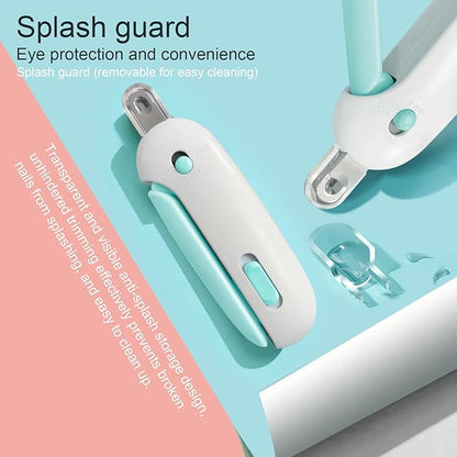 Cat Nail Clipper with Adjustable Aperture, Cat Nail Trimmer with Safety Guard & Nail File, Safe Pet Claw Clipper Grooming Tool to Avoid Over Cutting, Professional Pet Nail Cutter for Beginners (Blue)