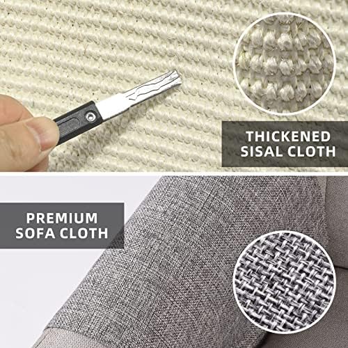Cat Scratch Couch Protector with Natural Sisal for Protecting Couch Sofa Chair Furniture,Couch Corner Cat Ccratcher 23.6" L*19.7" W(Light Grey/Left Hand) - Image 4