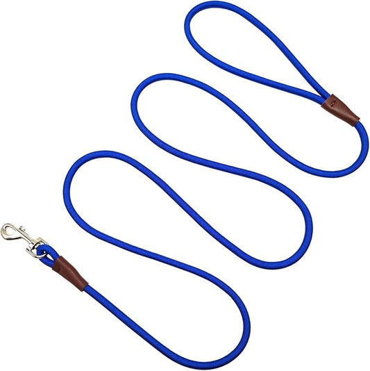 Small Dog Leash, 1/4" by 6/8/10 FT Lightweight Strong Nylon Rope Leash, Bright Classic Leasd for Small Pets/Puppy/Cat (8ft, Dark Blue)