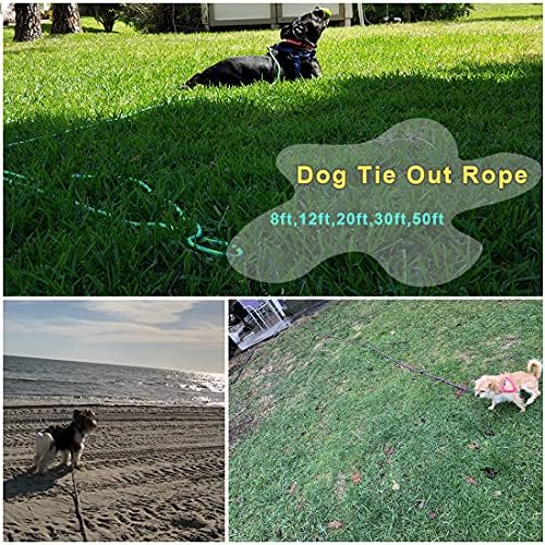 BTINESFUL 8/12/20/30/50/75ft Dog Tie-Out Long Tether Rope Dog Lead for Yard - Image 4