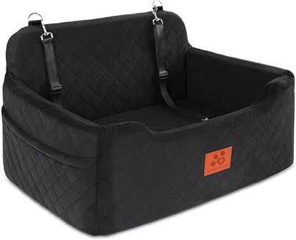 GL GLENSLAVE Dog Car Seat for Medium/Large Dogs,Pet Booster Car Seats for Under 50lbs or 2 Small Dogs, Detachable and Washable Pet Bed,Multi-Functional Travel Dog Bed(Black)