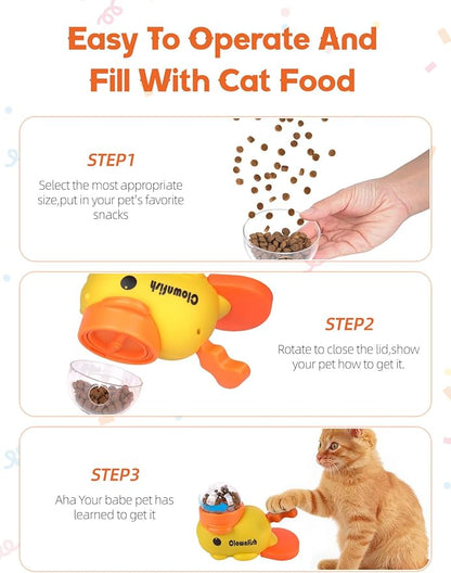 Dog Treat Dispenser Puzzle Toy, Interactive Slow Feeder Bowl for Cats and Dogs, Mental Stimulation Enrichment Toy, Indoor Pet Feeder with Silicone Mat to Keep Pets Busy,Multiple Colors (Yellow)