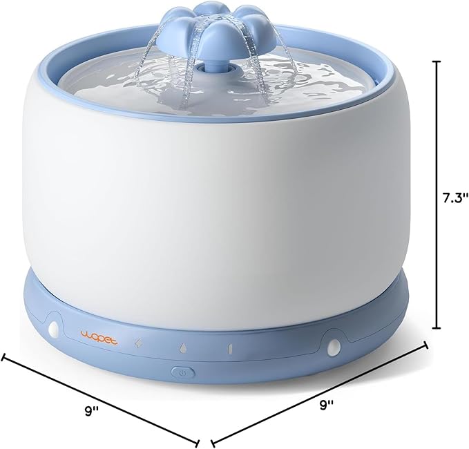 WOPET Wireless Cat Water Fountain, Cordless Ceramic Pet Water Fountain with 5000mAh Rechargeable Battery, 3L/101oz Premium Cat Water Dispenser for Cats & Small Dogs,Ultra Quiet & Triple Filtration