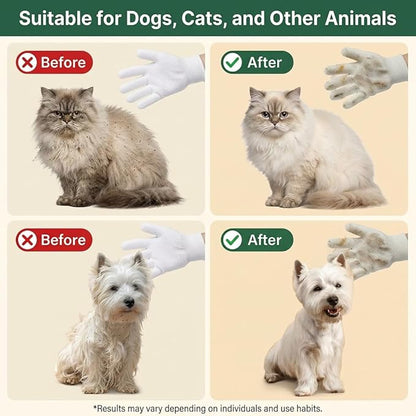 Pet Glove Wipes for Dogs and Cats, Extra Thick Dog Wipes Cleaning Deodorizing, Rinse Free Cleaning Gloves Dog Washing Gloves, Cat Gloves for Grooming for Pet Dry Cleaning, Daily Care and Travel 6 Pcs