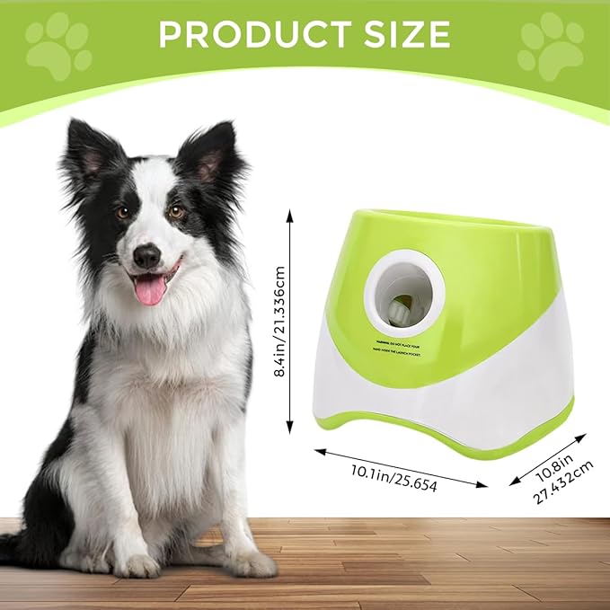 Interactive Automatic Ball Launcher for Dogs, 20-46Ft 3 Distance, Ball Thrower for Medium&Large Dogs, with 12pcs 58mm ETPU Tennis Balls, Rechargeable Dog Toy, for Outdoor Lawn