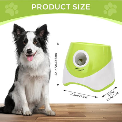 Interactive Automatic Ball Launcher for Dogs, 20-46Ft 3 Distance, Ball Thrower for Medium&Large Dogs, with 12pcs 58mm ETPU Tennis Balls, Rechargeable Dog Toy, for Outdoor Lawn