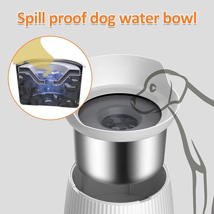 Elevated Dog Bowls Large Sized,15.4in High Raised Stand,4.4L No Spill Dog Water Bowl,Stainless Steel Bowl,Adjustable,Non-tip,Non-Slip, Water Dispenser for Large Medium Pets