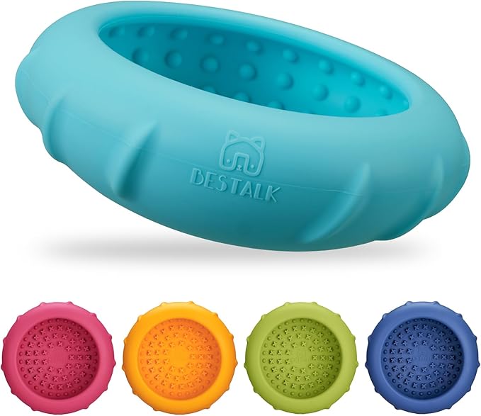 Dog Lick Bowl, Bestalk Wobbly Freeze Bowl Enrichment Feeder for Dogs, Anxiety Relief Lick Mat Puzzle Toy for Distraction, BPA Free Silicone, Dishwasher Safe(Teal,L)