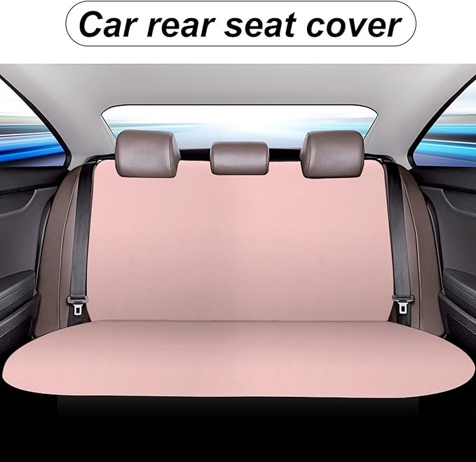 Car Interior Decor Seat Cover, Universal Stretch Back Seat Protector, Car Accessories Rear Bench Seat Covers for Trucks SUV Compatible with Pink