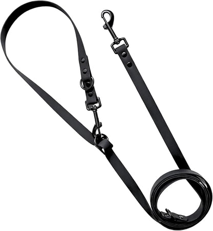 Hands-Free Waterproof Dog Leash, Adjustable Waist & Crossbody Dog Leash for Running, Walking & Hiking (Black, 8 FT)