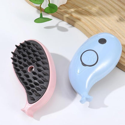 2Pack 3-in-1 Self-Cleaning Grooming Brush for Cat Shedding and Hair Removal (Pink, Blue)