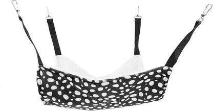 Unomor Double-Sided Cat Hammock Hanging Bed Breathable Cat Sleeping Bed 35x35cm Black and White Dots Medium Indoor Pet Cushion Comfortable Nest
