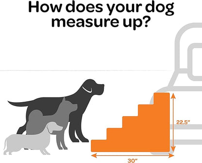 Best Pet Supplies Dog Stairs & Steps - Foam Steps for Small Dogs & Cats, Non-Slip Indoor Balanced Pet Step Support, Dog Ramp, No Assembly, Sand, 5-Step
