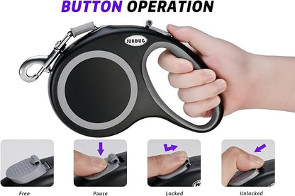 Retractable Dog Leash, 26 Feet Dog Leash for Small to Large Dogs up to 110lbs,Heavy Duty Design with Anti-Slip Handle, One-Handed Quick-Lock Braking System.