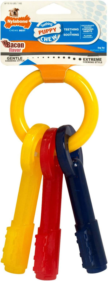 Nylabone Puppy Teething Keys Dog Chew Toy [Set of 2] Size: X-Small