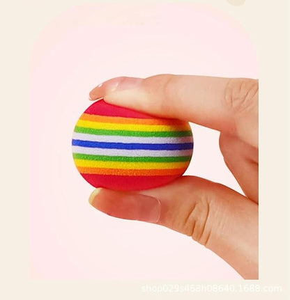 12PCS Foam Balls for Cats, Colorful Rainbow Cat Toy Sponge Balls Soft Pet Toy