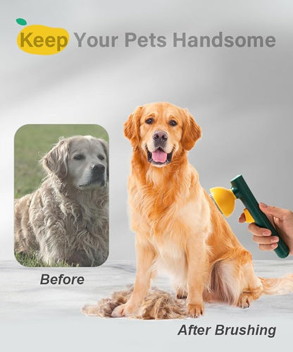 Cat Brush for Shedding, Mango Cat Brushes with Gentle Bristles and Release Button, Gentle Self Cleaning Pet Brush for Indoor Cats and Dogs Daily Grooming Tool During Shedding Season