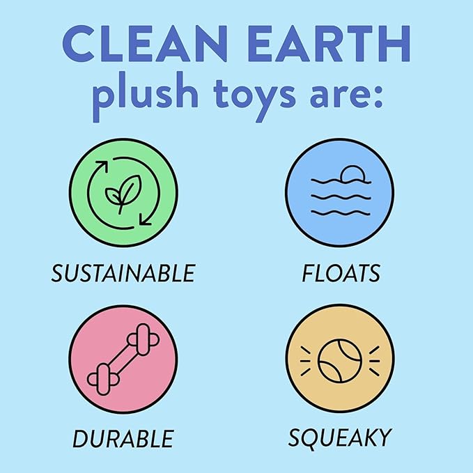 Spunky Pup Clean Earth Recycled Seahorse Dog Toy | Made from 100% Recycled Water Bottles | Eco-Friendly | Squeaker | Plush Toy for Small to Medium Dogs | Made in The USA