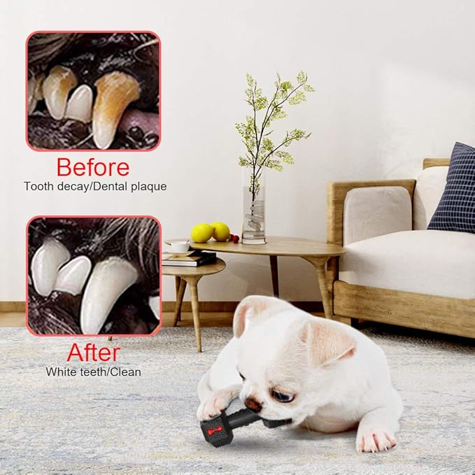 Dog Chew Toys for Aggressive Chewers Indestructible Dog Toys Tough Natural Rubber Dumbbell Toy for Small Medium Large Dogs Large Black