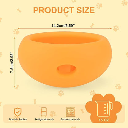 Dog Enrichment Toys, Durable Silicone, Interactive Engagement Slow Feeder Dog Bowls, Orange