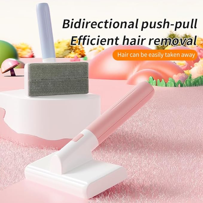 6.5" Wide Pet Hair Remover Brush - Effortlessly Lift Embedded Fur from Sofa, Car, Carpet! Reusable & Washable Cat/Dog Hair Cleaner, Detachable for Deep Clean, Eco-Friendly - Gentle on Fabric (Pink)