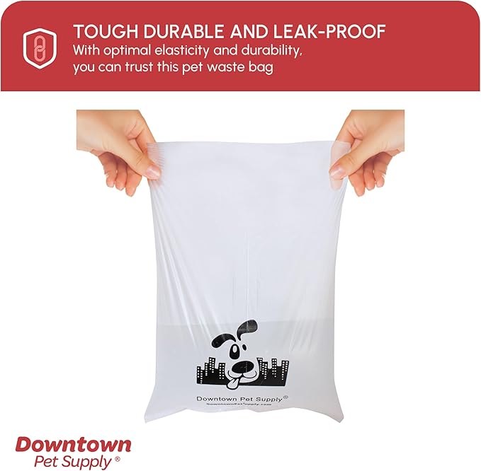 Downtown Pet Supply Scented Poop Bags for Dogs with Dispenser, 500 Count - Leak-Proof Dog Waste Bags and Bone-Shaped Dog Poop Bags Holder for Leash - Lavender Scented, 12.5" x 8.5"