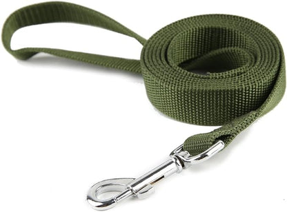 Nylon Dog Training Leash, Traction Rope, 4Ft /5 Foot /6 Feet Long, 5/8 inch 3/4 Inch 1 Inch Wide, for Small and Medium Dogs (1'' x 12 FT, Green)
