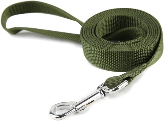 Nylon Dog Training Leash, Traction Rope, 4Ft /5 Foot /6 Feet Long, 5/8 inch 3/4 Inch 1 Inch Wide, for Small and Medium Dogs (1'' x 12 FT, Green)