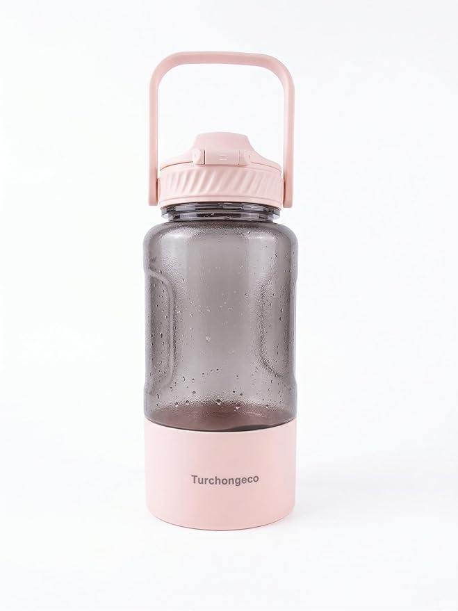 50oz Dog Water Bottle with Handle - Portable Pet & Human Water Dispenser for Hiking, Camping, Travel - Leakproof, BPA-Free, Outdoor Puppy Essential for Walking, Park, Beach (Pink)