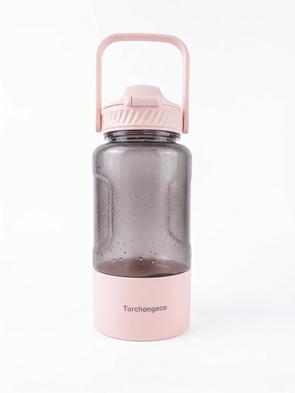 50oz Dog Water Bottle with Handle - Portable Pet & Human Water Dispenser for Hiking, Camping, Travel - Leakproof, BPA-Free, Outdoor Puppy Essential for Walking, Park, Beach (Pink)