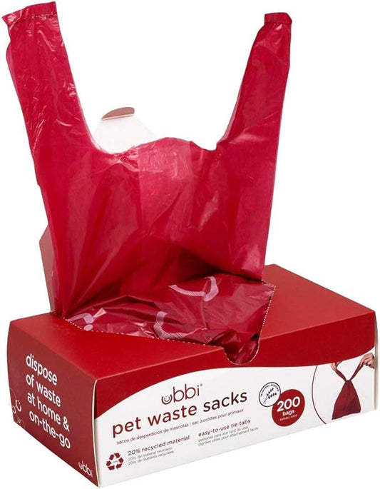 Ubbi Pet Waste Sacks, Lavender Scented Cat Litter Disposal Bags, Leak Proof and Easy Tie, 200 Count (Pack of 1)