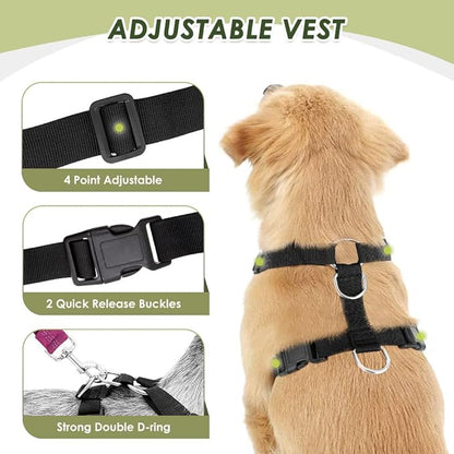 Lukovee Dog Seat Belt for Car, Adjustable Dog Car Harness for Large Medium Small Dogs, Soft Padded & Breathable Mesh Dog Seatbelt with Car Strap and Carabiner (Rose,M)