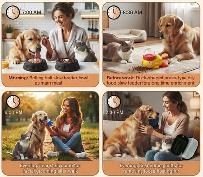Non Bisphenol A Ball Dog Lick Bowl, Duck Snack Dispenser, Pet Beauty Gloves, Cleaning Comb, Suitable for Small and Medium Sized Dogs and Cats, Non Slip Dishwasher Safe - Image 4