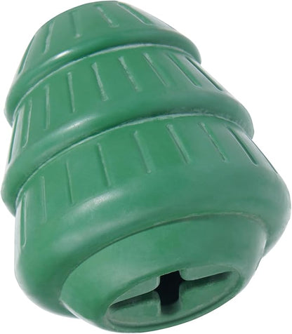 Barkbox Tough Timber Tree Super Chewer Dog Toy – Durable Natural Rubber Treat-Dispensing Christmas Tree Toy with Wacky Bounce – Tough Holiday Fun for Medium to Large Dogs
