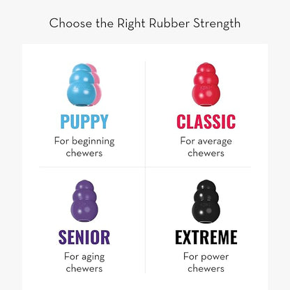 KONG Senior - Dog Toy with Gentle, Natural Rubber - Durable Dog Toy for Older Dogs - Use Treats with Stuffable Chew Toy - Treat Toy for Chewing & Fetching - for Small Dogs (Pack of 2)