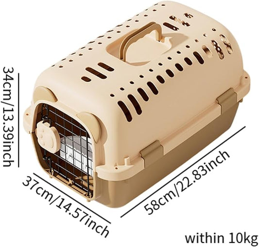 Pet Dog Travel Kennel Hard Sided Transport Box Cats Cage for Tiny Dog Breeds Indoor Outdoor Carrying Pet Store Walking S(L)