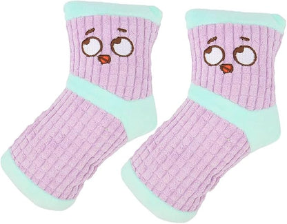 2Pcs Dog Squeaky Toys,Stuffed Socks Dog Chewing Toys Bite- Resistant,Small Dog Plush Interactive Toys for Dental Health_Purple