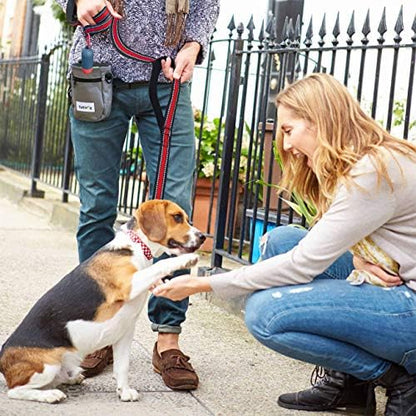 JSXD 5 FT Heavy Duty Double Handle Dog Leash with Comfortable Padded and Reflective Rope, Suitable for Small, Medium, Large Dogs (Wide-Red) - Image 5