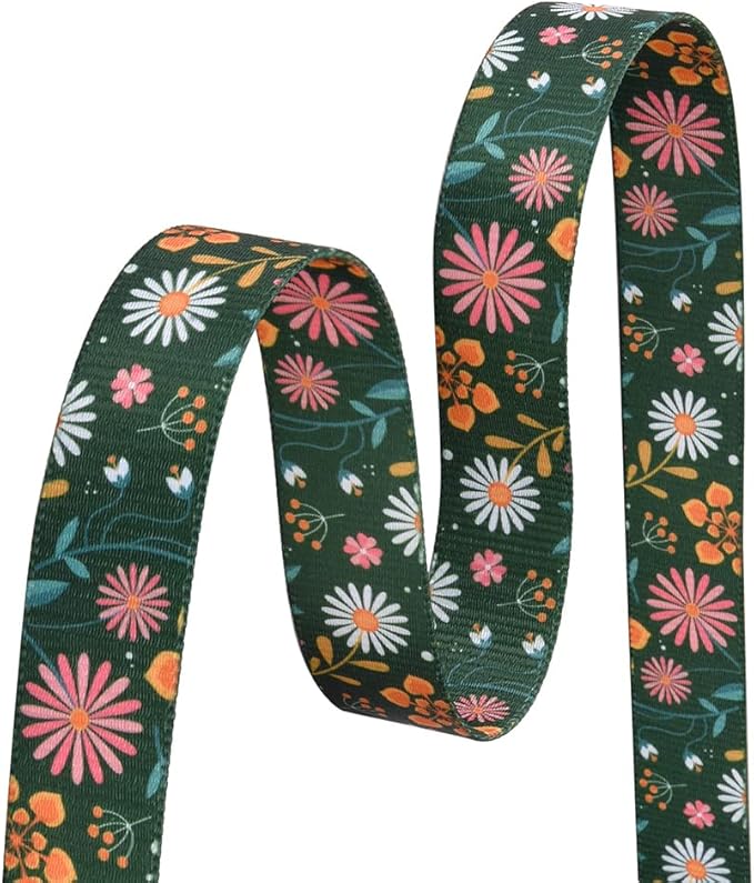 Dog Collar with Bohemia Floral Tribal Geometric Patterns - Soft Ethnic Style Collar Adjustable for Small Medium Large Dogs(Dark Green Flower,M)