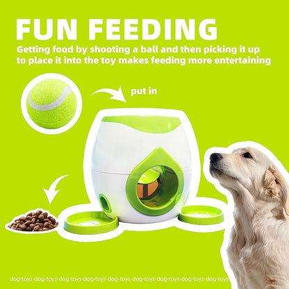 Dog Food Reward Machine, Automatic Dog Ball Launcher, Dog Tennis Ball Throwing Machine for Interactive Play & Training Small and Medium Dogs (Grey)