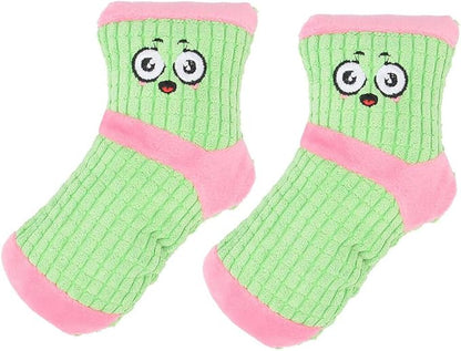 2Pcs Dog Squeaky Toys,Stuffed Socks Dog Chewing Toys Bite- Resistant,Small Dog Plush Interactive Toys for Dental Health_Green