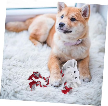 Pet Woven Cotton Rope for Dogs Plush Chew Resistant Educational Playing for Teeth Cleaning Boredom Relief and Interactive Fun