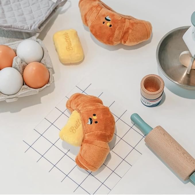 Bemodst Dog Toys for Small Dogs Bread Toys Squeaky Plush Dog Toys Hide and Seek Chew Fetch Dog Birthday for Small and Medium Dogs Puppies - Bread 1Pcs