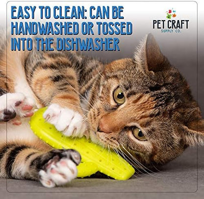 Pet Craft Supply Cactus Interactive Cat Toy Chew Toy Teeth Cleaning Bite Resistant 100% Natural Rubber with Bonus Catnip and Silvervine Bags for Kittens and Adult Cat - Image 6