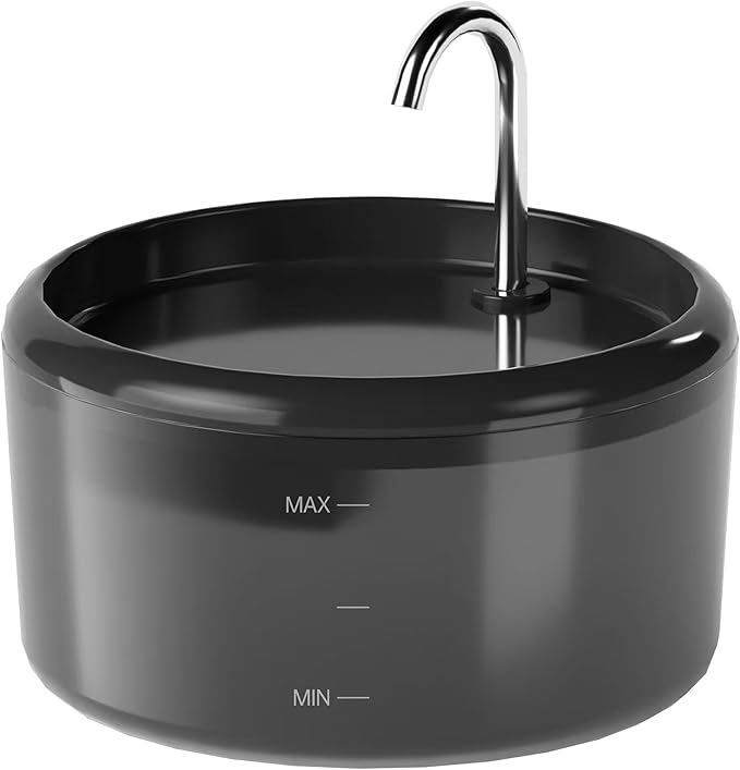 Cat Water Fountain for Cats Indoor: 80oz/2.4L Cat Fountains for Drinking - Quiet Pet Watering Bowls for Cats Inside - Black Kitten Waterer Supplies - for Small and Medium Animals