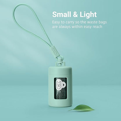 Retractable Dog Waste Bag Dispenser and Bag Holder Kit, Dog Poop Bag Dispenser, Retractable Waste Bag Dispenser, Lightweight Poop Bag Holder, Stretchy Strap Fits Any Dog Leash (Green)