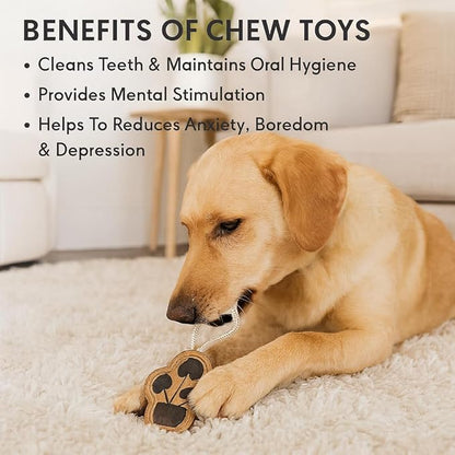 Natural Jute Dog Chew Toy – Tough & Durable Plant-Shaped Puppy Toy, Safe Teething Chew, Interactive Training & Play Toy for Small, Medium & Large Dogs