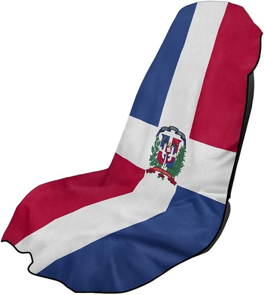 SEANATIVE Breathable Car Seat Towel Cover Sweatproof Automotive Towel - Sweat Towels for Workout, Running & Outdoor Adventures, Flag of the Dominican Republic