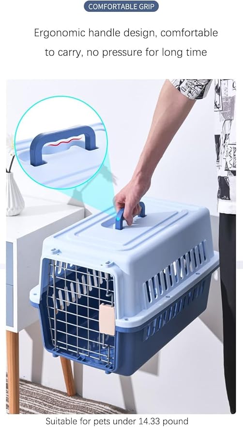 LLGJ-Pets Spree Travel Pet Carrier Dog/cat Hard-Sided Carriers for Pets up to 14 Pounds Small Animal Carrier Airline/Road Travel Approved Stout (Coffee)