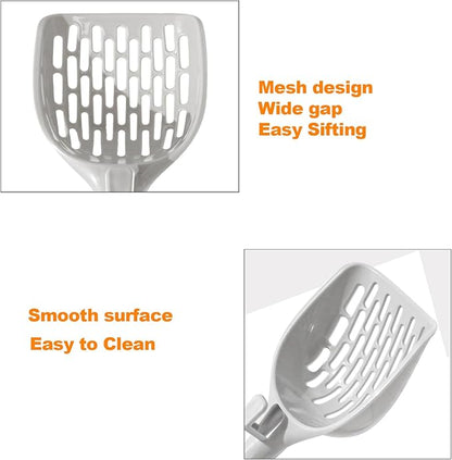 Cat Litter Scoop, Litter Scoop with Wide Slats, Litter Sifter Scoop with Hollow Grid for Pine Pellets, Easy Sifting, ABS Plastic Litter Scoop for Cats